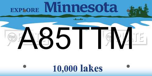 A85TTM Minnesota License Plate
