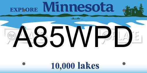 A85WPD Minnesota License Plate