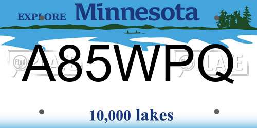 A85WPQ Minnesota License Plate