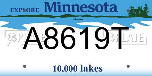 A8619T Minnesota License Plate