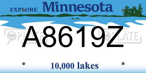 A8619Z Minnesota License Plate