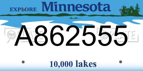 A862555 Minnesota License Plate