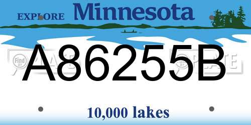 A86255B Minnesota License Plate