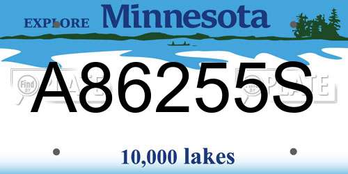 A86255S Minnesota License Plate