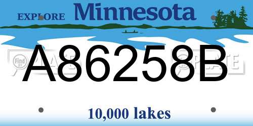 A86258B Minnesota License Plate
