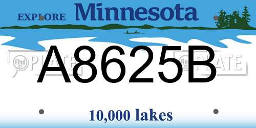 A8625B Minnesota License Plate