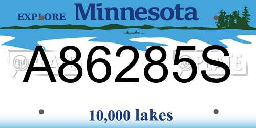 A86285S Minnesota License Plate