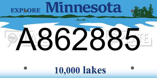 A862885 Minnesota License Plate