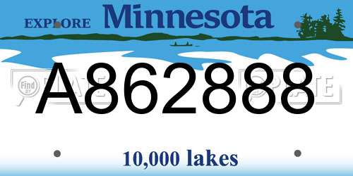 A862888 Minnesota License Plate