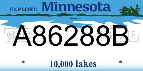 A86288B Minnesota License Plate