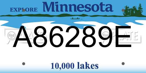 A86289E Minnesota License Plate