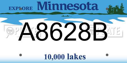 A8628B Minnesota License Plate