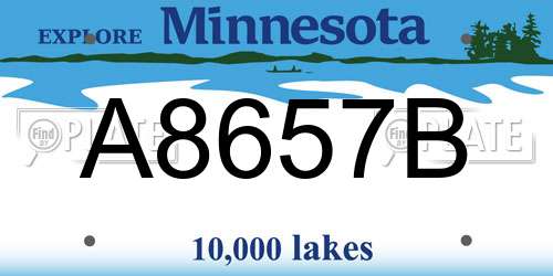 A8657B Minnesota License Plate