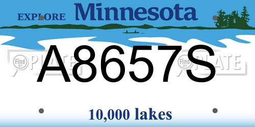 A8657S Minnesota License Plate