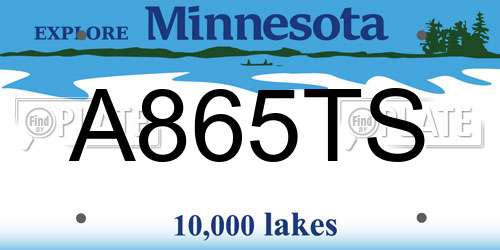 A865TS Minnesota License Plate