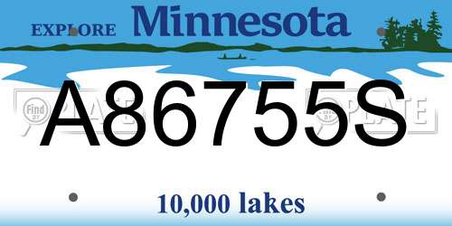 A86755S Minnesota License Plate