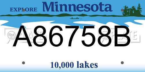 A86758B Minnesota License Plate