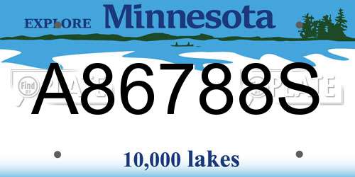 A86788S Minnesota License Plate