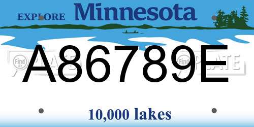 A86789E Minnesota License Plate