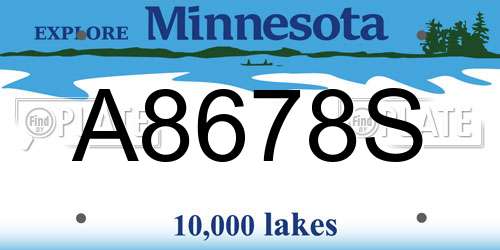 A8678S Minnesota License Plate