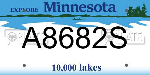 A8682S Minnesota License Plate