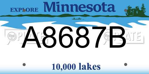 A8687B Minnesota License Plate