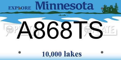 A868TS Minnesota License Plate