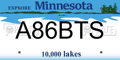 A86BTS Minnesota License Plate