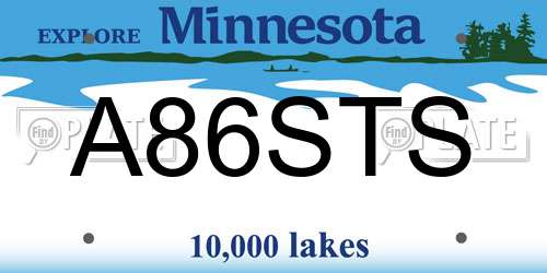 A86STS Minnesota License Plate