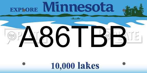 A86TBB Minnesota License Plate