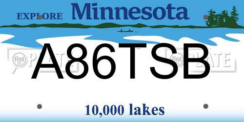 A86TSB Minnesota License Plate