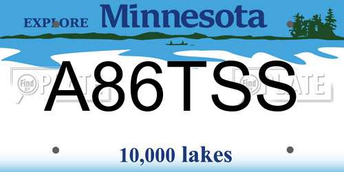 A86TSS Minnesota License Plate