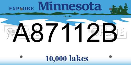 A87112B Minnesota License Plate
