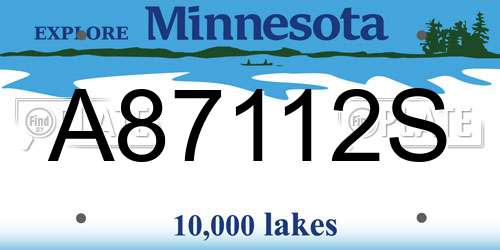 A87112S Minnesota License Plate