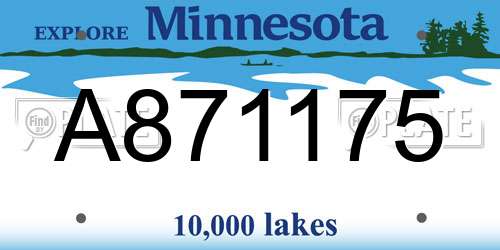 A871175 Minnesota License Plate