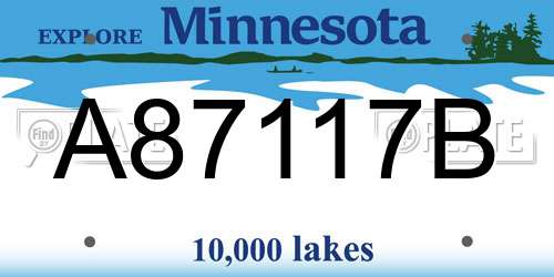 A87117B Minnesota License Plate
