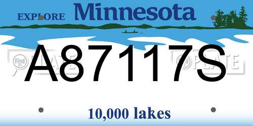 A87117S Minnesota License Plate