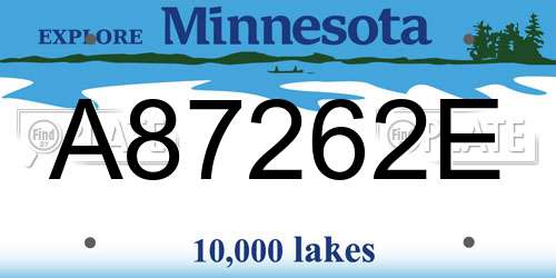 A87262E Minnesota License Plate