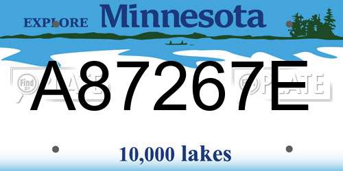 A87267E Minnesota License Plate