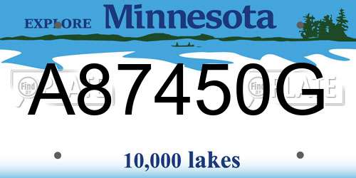 A87450G Minnesota License Plate