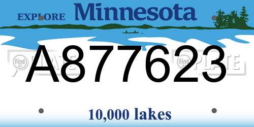 A877623 Minnesota License Plate
