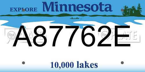 A87762E Minnesota License Plate