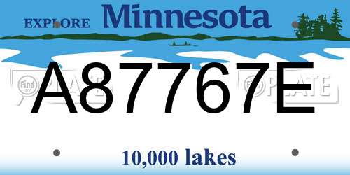 A87767E Minnesota License Plate