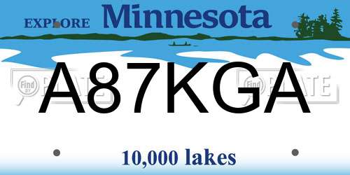 A87KGA Minnesota License Plate