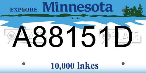 A88151D Minnesota License Plate