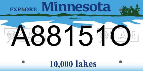 A88151O Minnesota License Plate