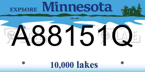 A88151Q Minnesota License Plate