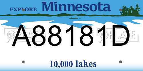 A88181D Minnesota License Plate