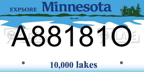 A88181O Minnesota License Plate