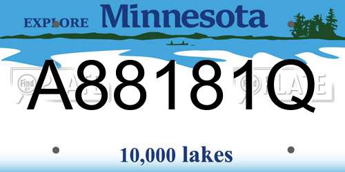 A88181Q Minnesota License Plate